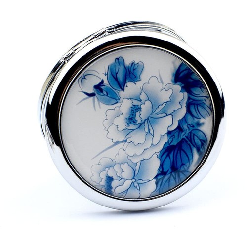 Blue magnifying compact mirror - magnifying,